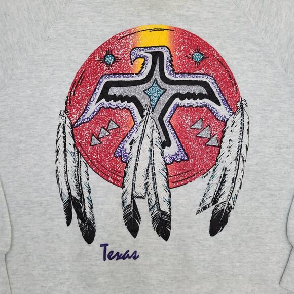 Vintage Native-American Sweatshirt Womens L 20x23 Texas USA - Picture 16 of 16